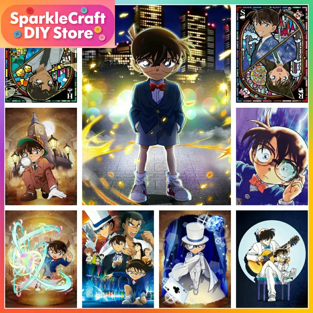 Home Improvement Diy - 1pc frameless Detective Conan Anime Diamond