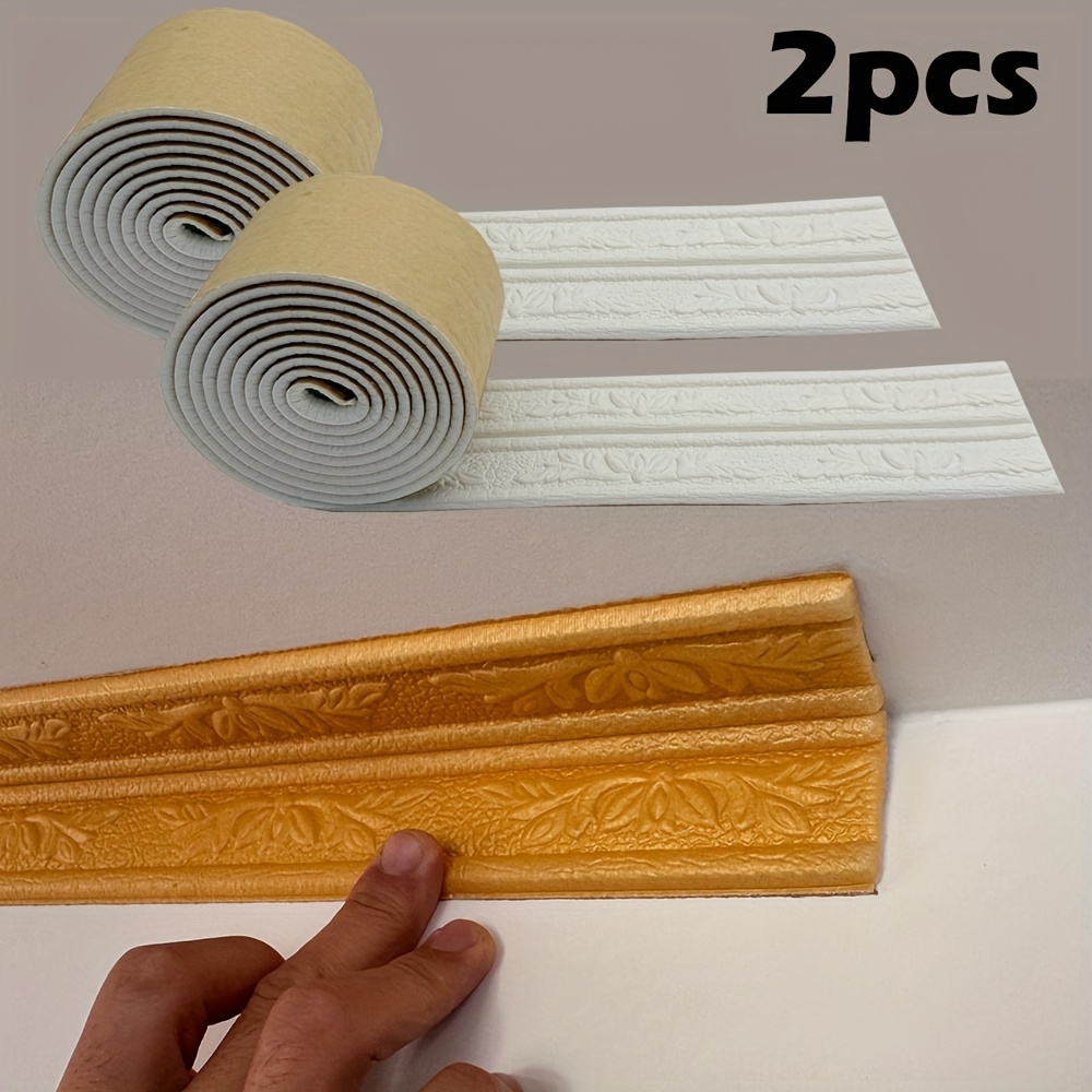 2pcs Emboss Self Adhesive cell - Baseboard Molding Trim recensione e prezzo