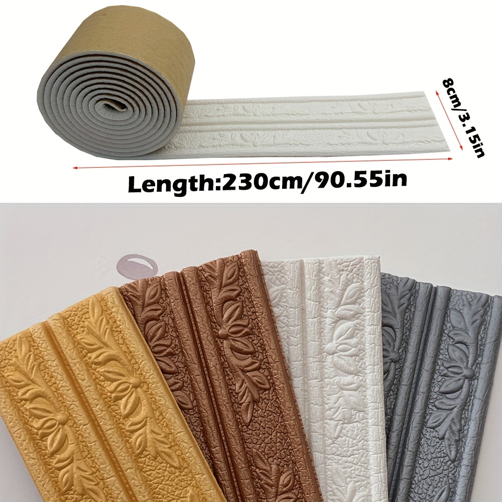 2pcs Emboss Self Adhesive cell - Baseboard Molding Trim recensione e prezzo